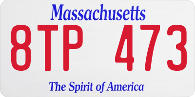 MA license plate 8TP473