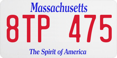 MA license plate 8TP475