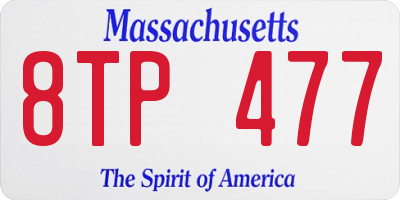 MA license plate 8TP477