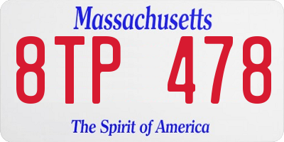 MA license plate 8TP478