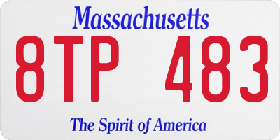 MA license plate 8TP483