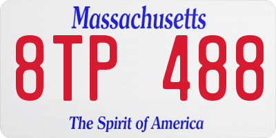 MA license plate 8TP488