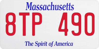 MA license plate 8TP490