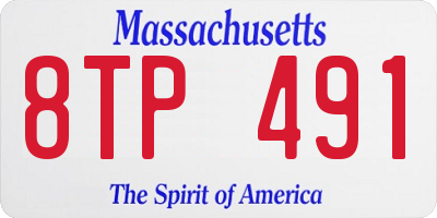 MA license plate 8TP491