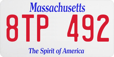 MA license plate 8TP492