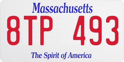 MA license plate 8TP493