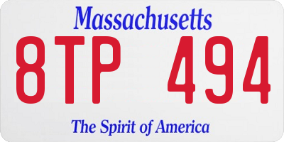 MA license plate 8TP494