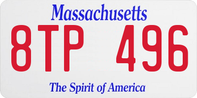 MA license plate 8TP496