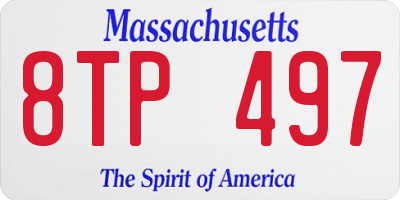 MA license plate 8TP497