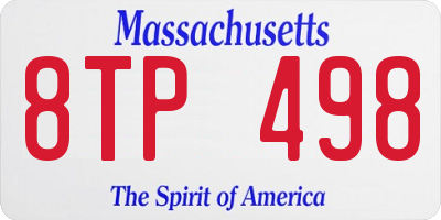 MA license plate 8TP498