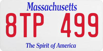 MA license plate 8TP499