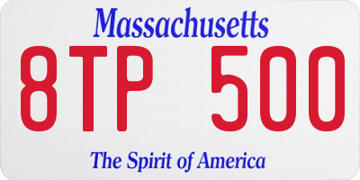 MA license plate 8TP500