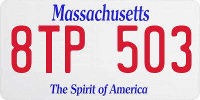 MA license plate 8TP503