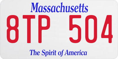 MA license plate 8TP504
