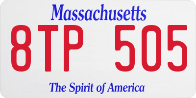 MA license plate 8TP505