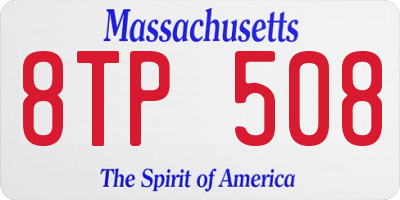 MA license plate 8TP508