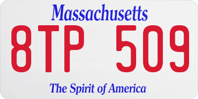 MA license plate 8TP509