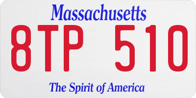 MA license plate 8TP510