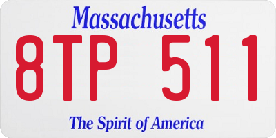 MA license plate 8TP511