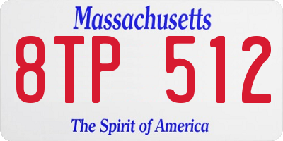 MA license plate 8TP512