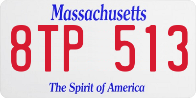 MA license plate 8TP513
