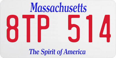 MA license plate 8TP514