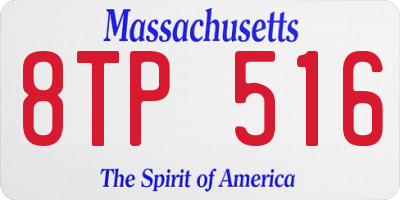 MA license plate 8TP516