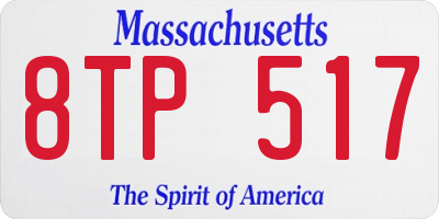 MA license plate 8TP517