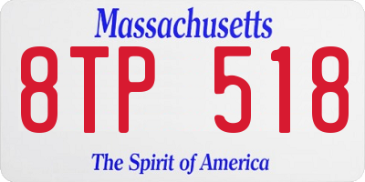 MA license plate 8TP518