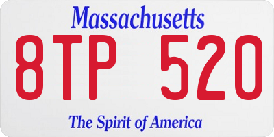 MA license plate 8TP520