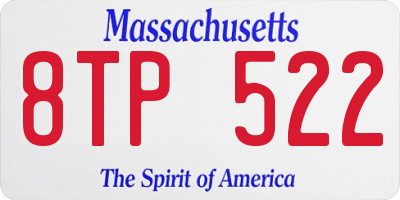 MA license plate 8TP522