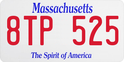 MA license plate 8TP525