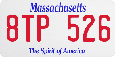 MA license plate 8TP526