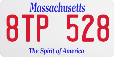MA license plate 8TP528