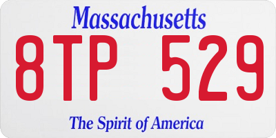 MA license plate 8TP529