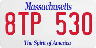 MA license plate 8TP530