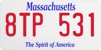 MA license plate 8TP531