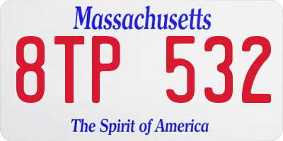 MA license plate 8TP532