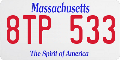 MA license plate 8TP533