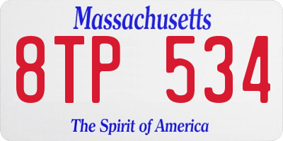 MA license plate 8TP534