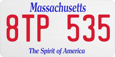 MA license plate 8TP535