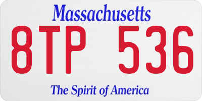 MA license plate 8TP536