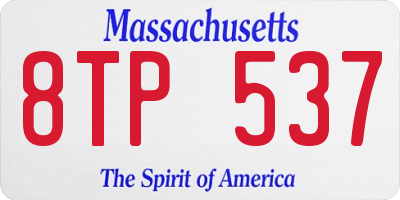 MA license plate 8TP537