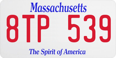 MA license plate 8TP539