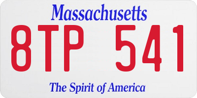 MA license plate 8TP541