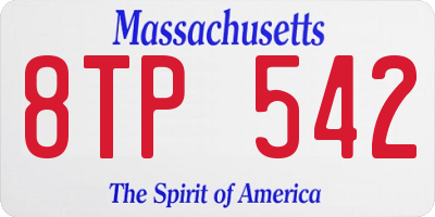MA license plate 8TP542