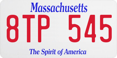 MA license plate 8TP545