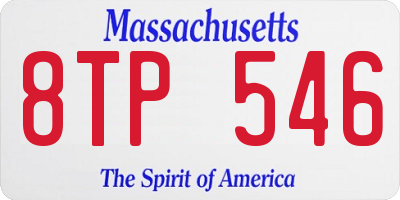 MA license plate 8TP546