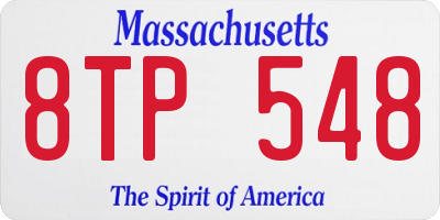 MA license plate 8TP548