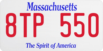 MA license plate 8TP550